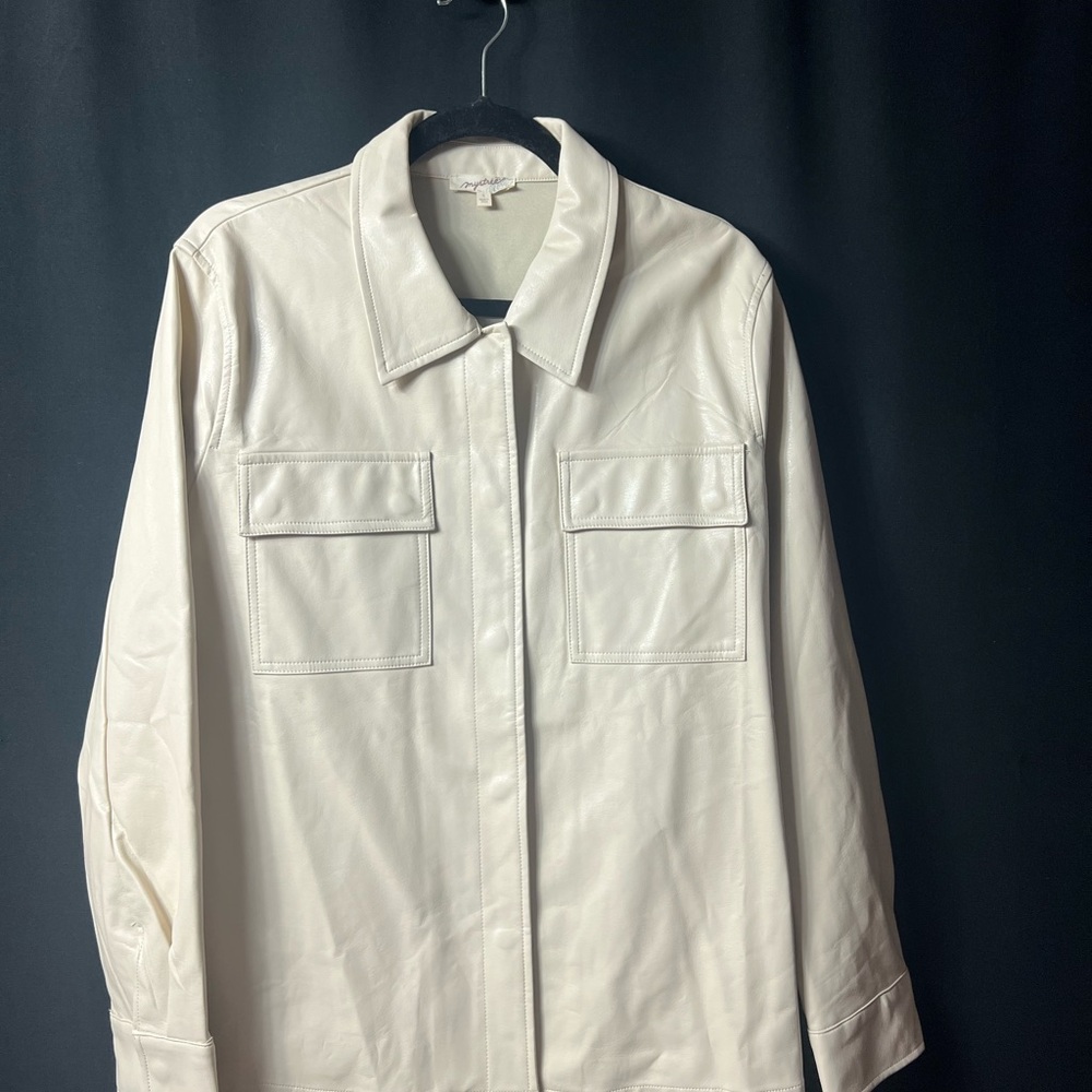 Mystree Cream Leather Jacket
